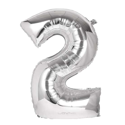 بادکنک فویلی عدد 2 نقره ای
