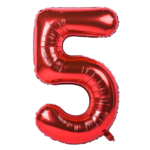 بادکنک فویلی عدد 5 قرمز