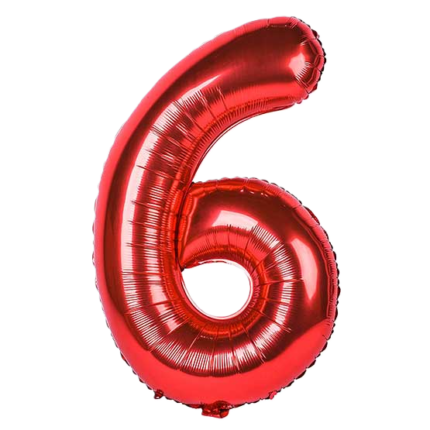 بادکنک فویلی عدد 6 قرمز