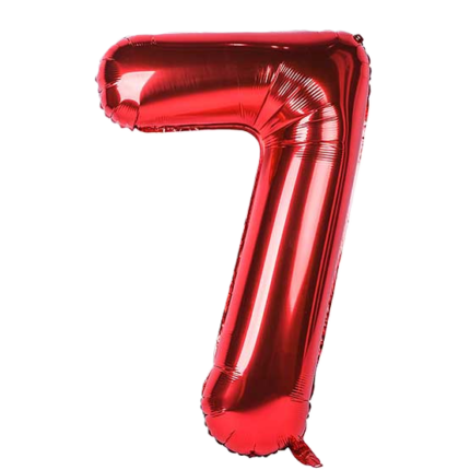 بادکنک فویلی عدد 7 قرمز