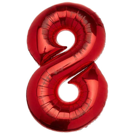 بادکنک فویلی عدد 8 قرمز