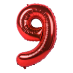 بادکنک فویلی عدد 9 قرمز