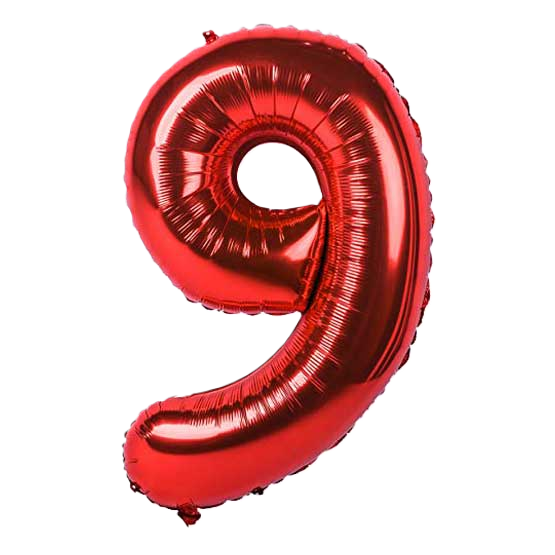 بادکنک فویلی عدد 9 قرمز بادکنک فویلی عدد 9 قرمز